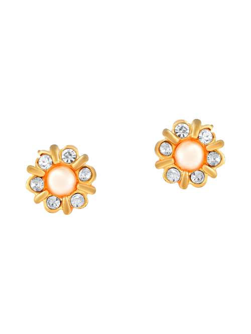 women gold plated stud earring - 18534252 - Standard Image - 0