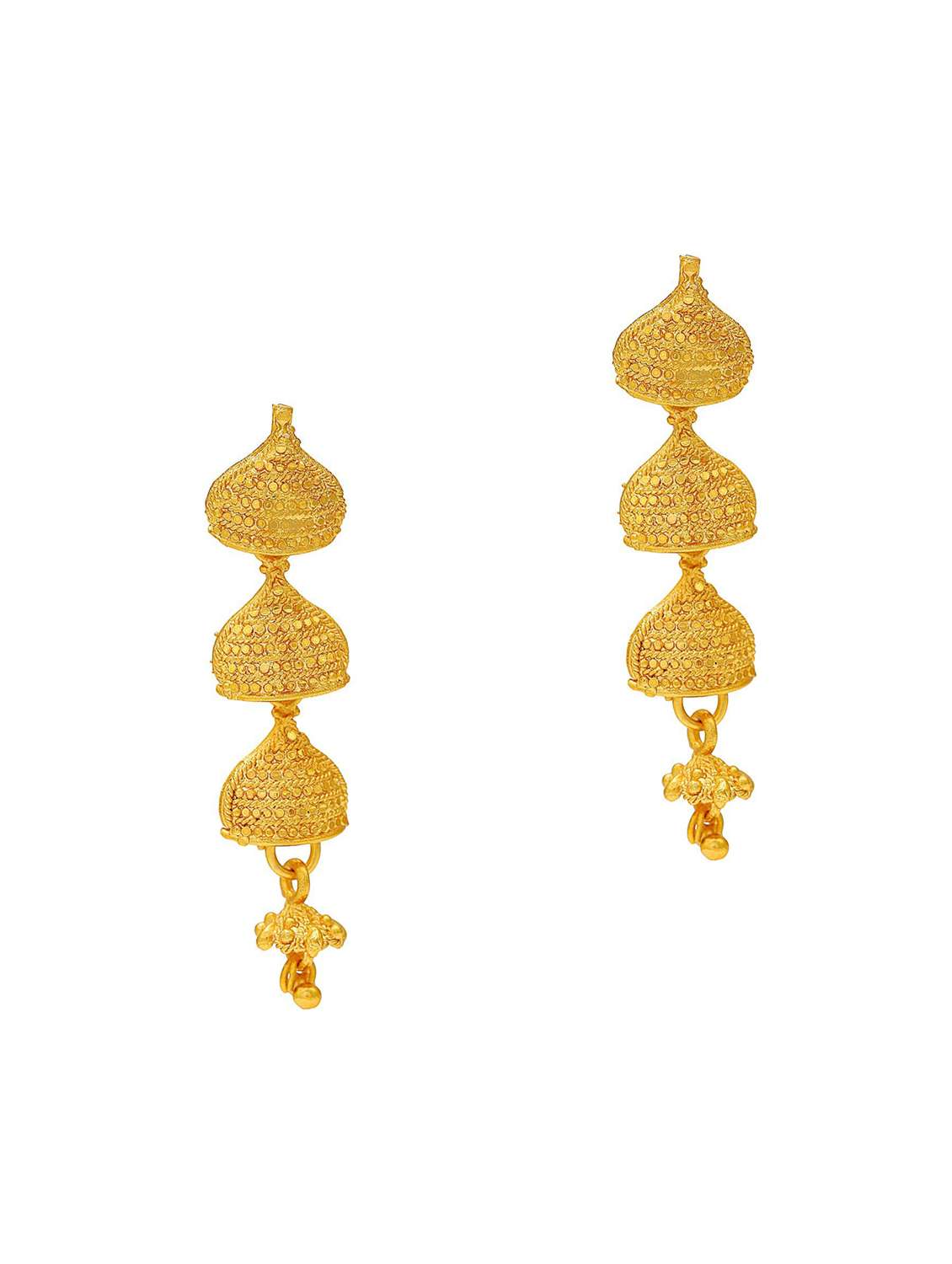 women gold jhumka earring
