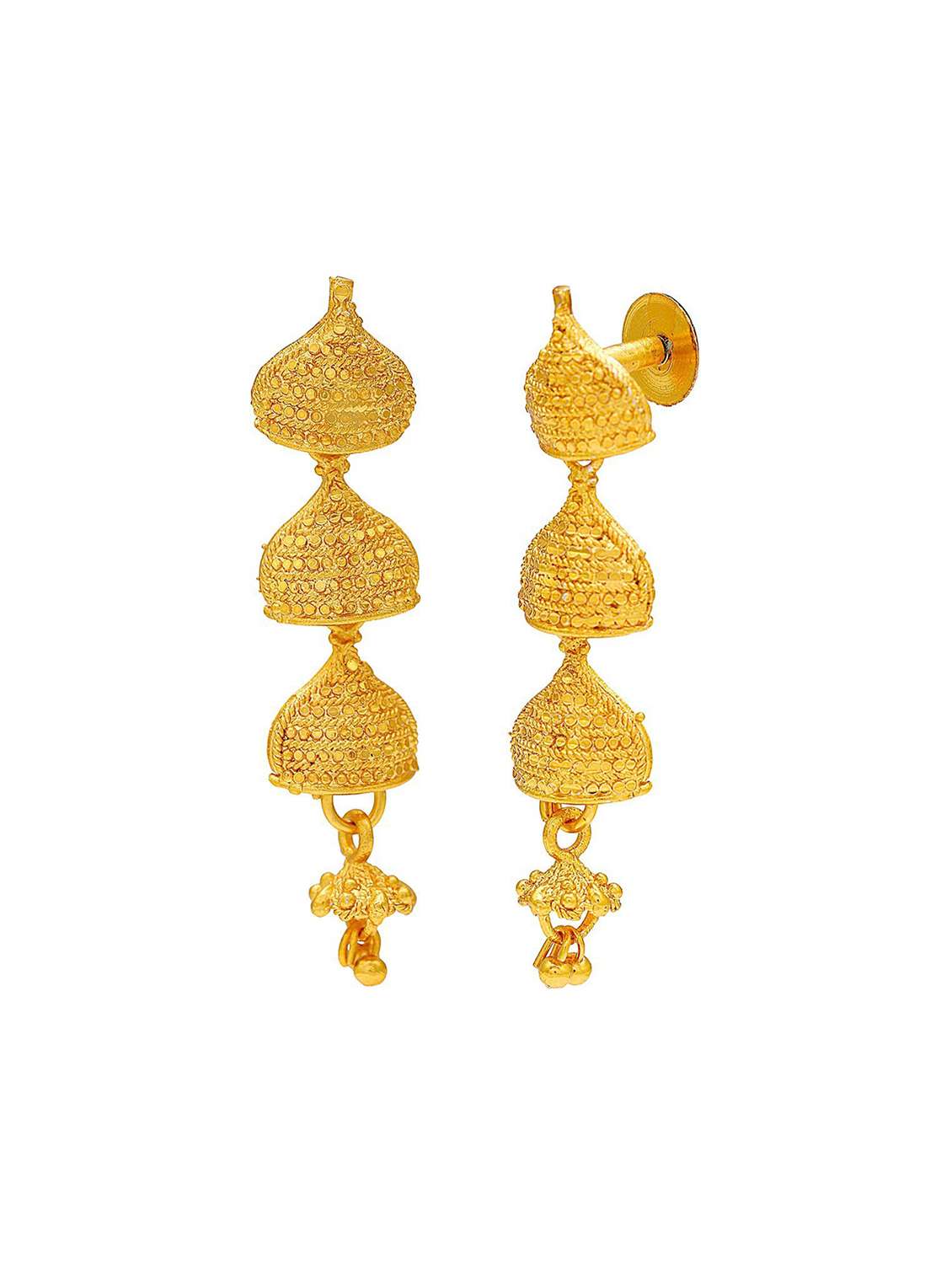 women gold jhumka earring - 18534254 -  Standard Image - 2