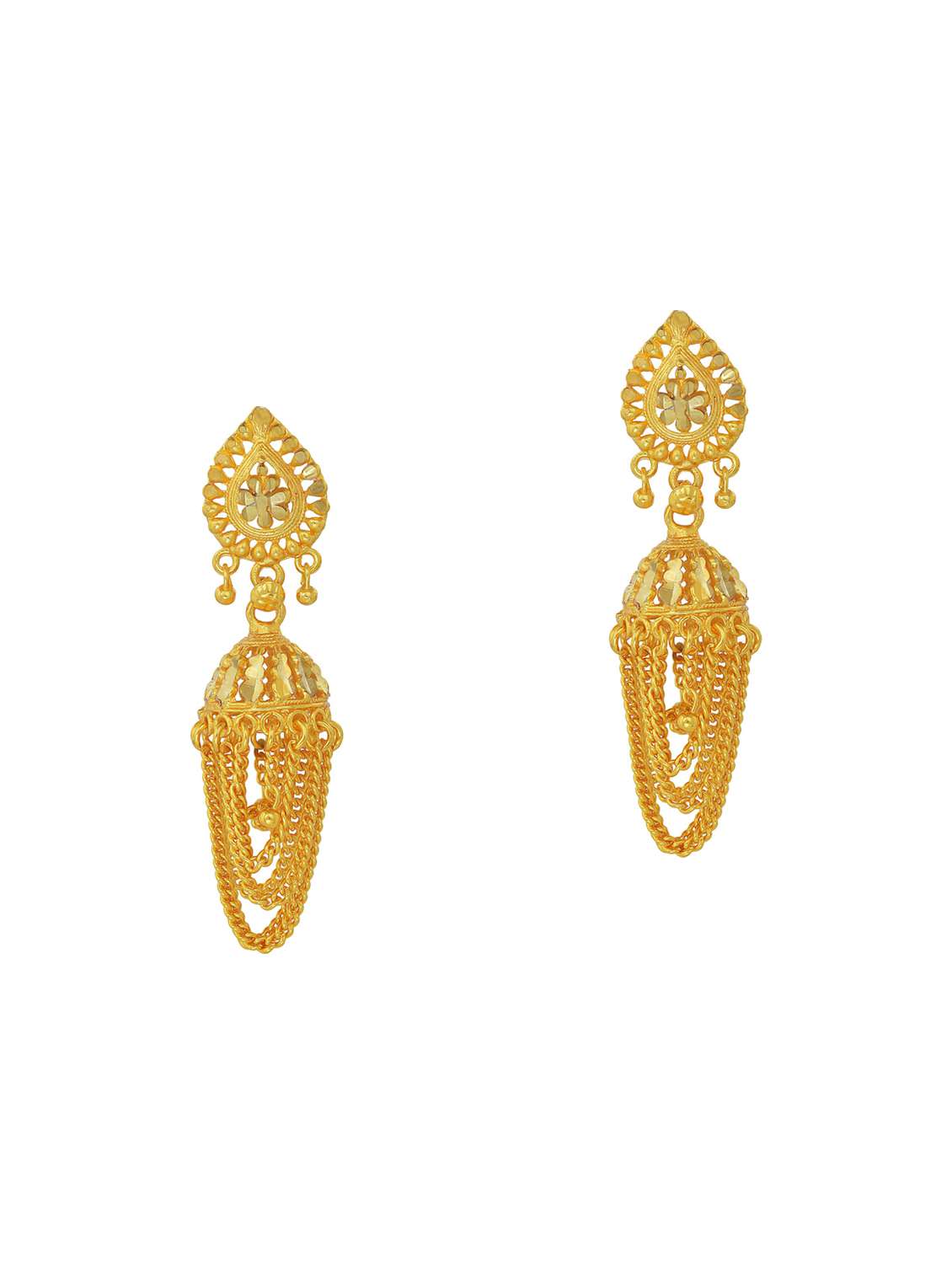 women golden jhumka earring - 18534272 - Zoom Image - 0