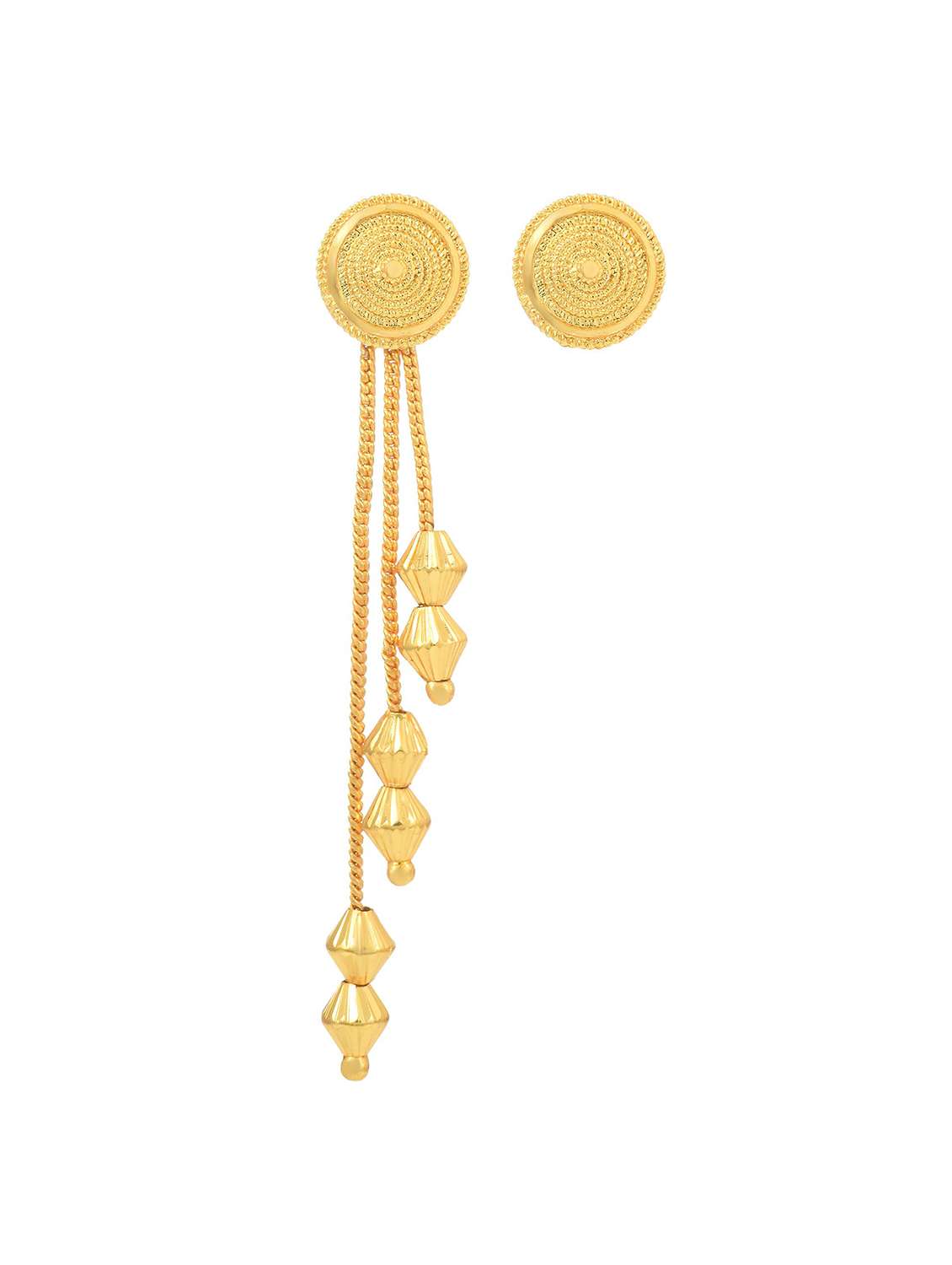 women golden drop earring - 18534331 - Standard Image - 2
