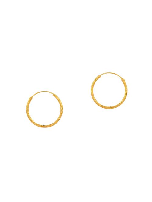 women golden hoop earring - 18534340 - Standard Image - 0