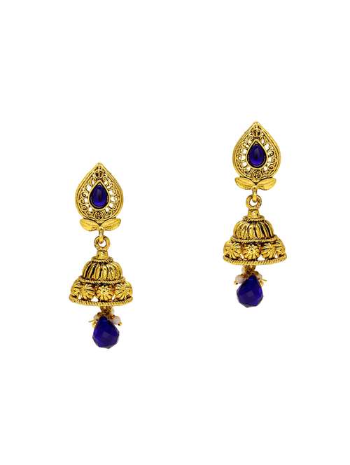 women gold plated jhumka earring - 18534349 - Standard Image - 0