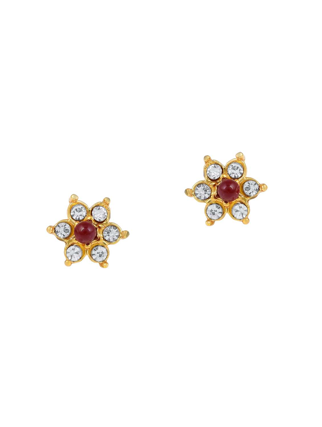 women stone embellished stud earring 