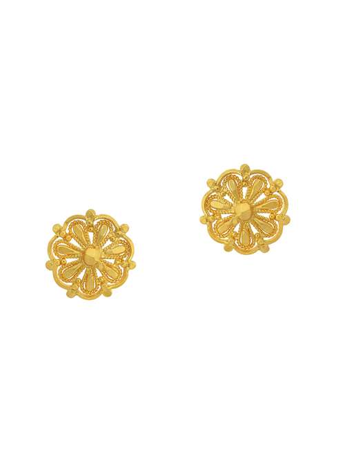women golden stud earring - 18534369 - Standard Image - 0