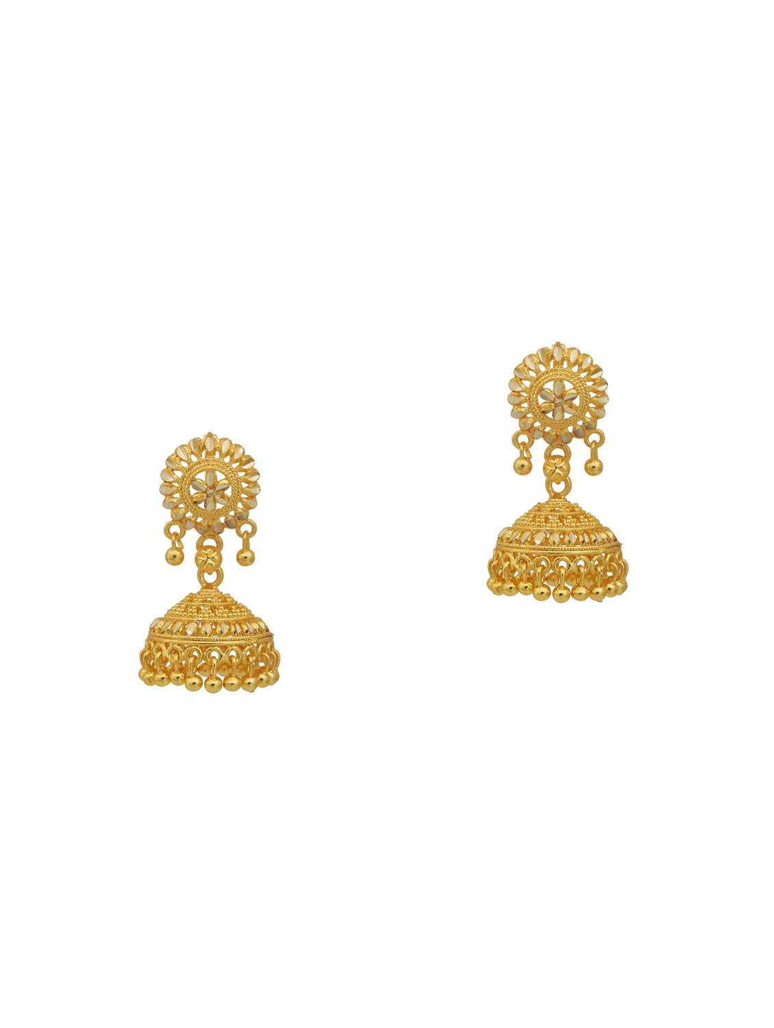 women gold jhumka earring