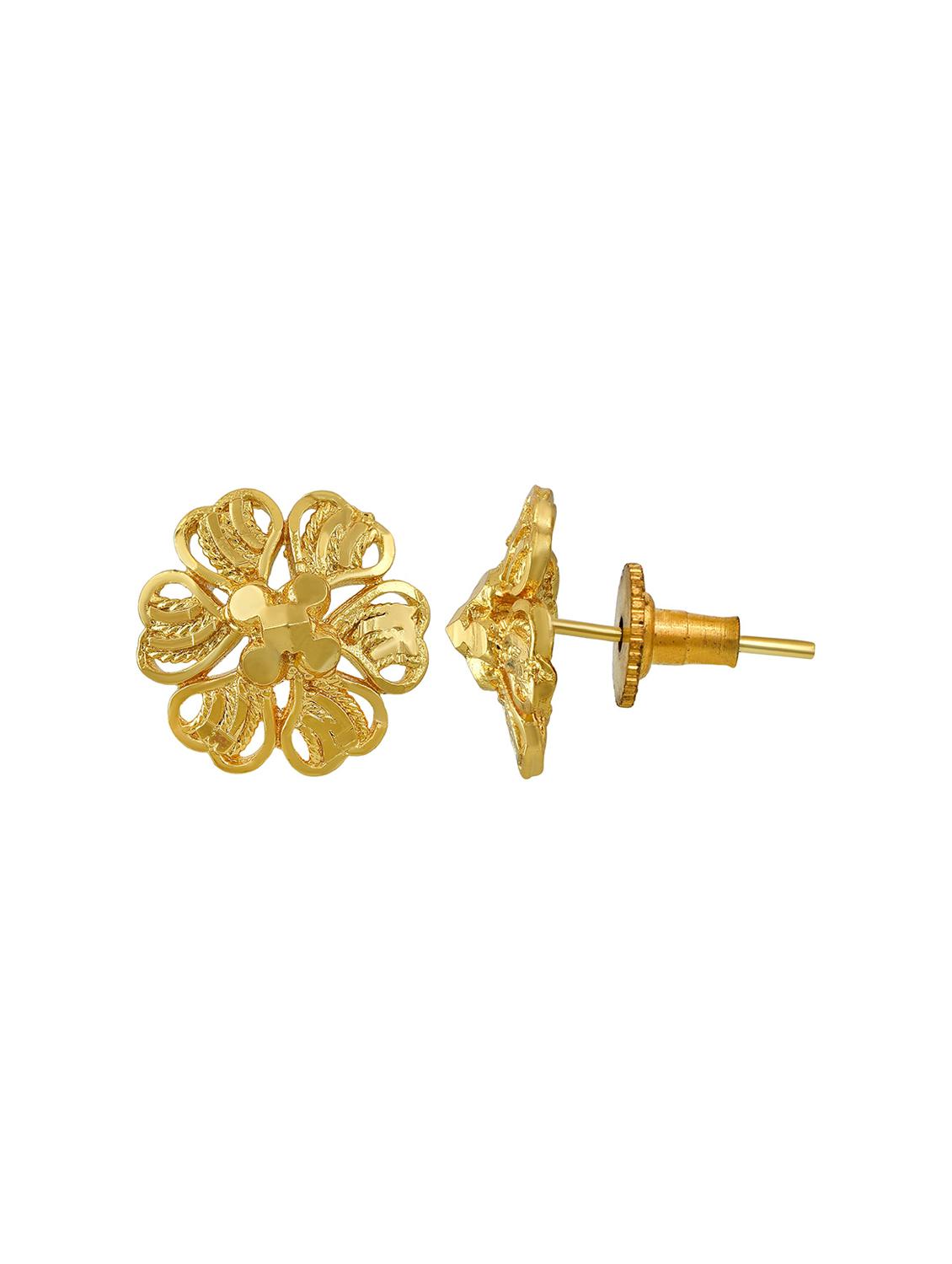women golden stud earring - 18534429 - Standard Image - 2
