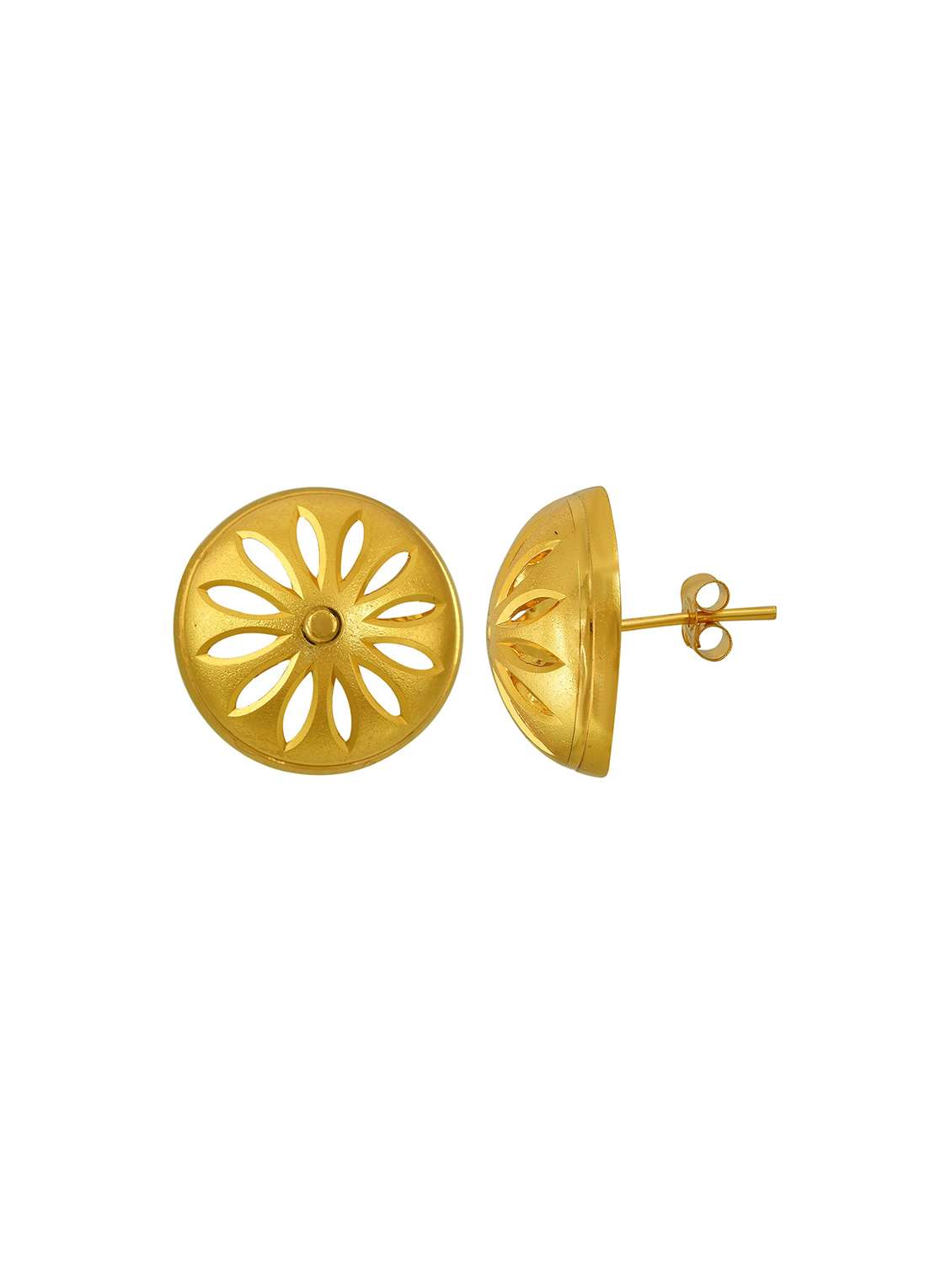 women gold stud earring - 18534435 - Standard Image - 2