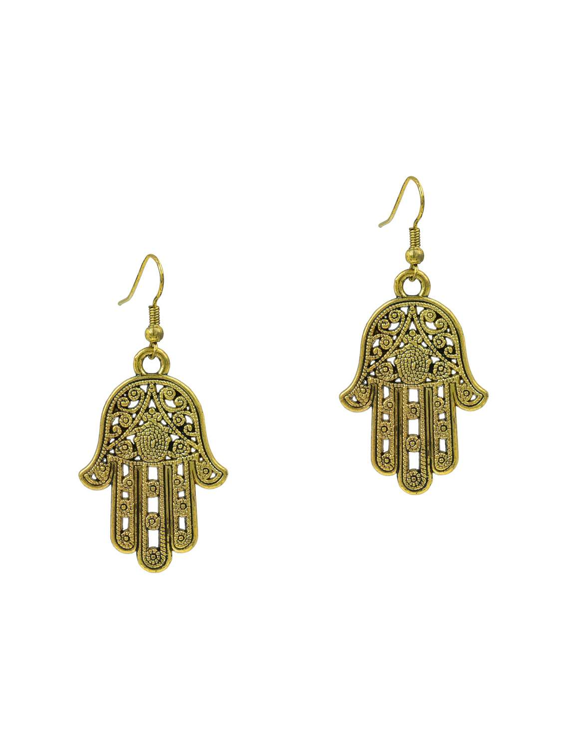 women gold brass drop earring 