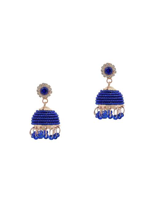 multi colored brass jhumka earring - 18534448 -  Standard Image - 0