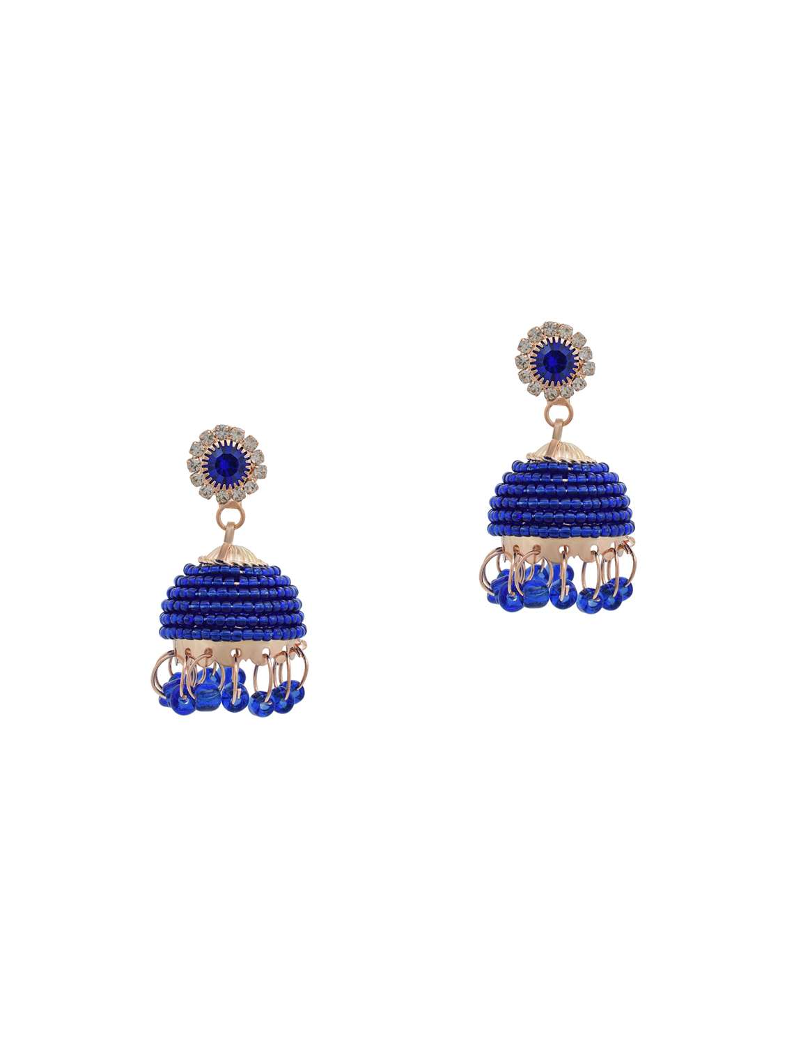 multi colored brass jhumka earring
