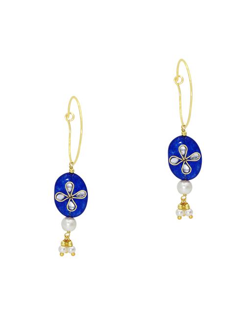 blue brass hoop earring - 18534453 - Standard Image - 0