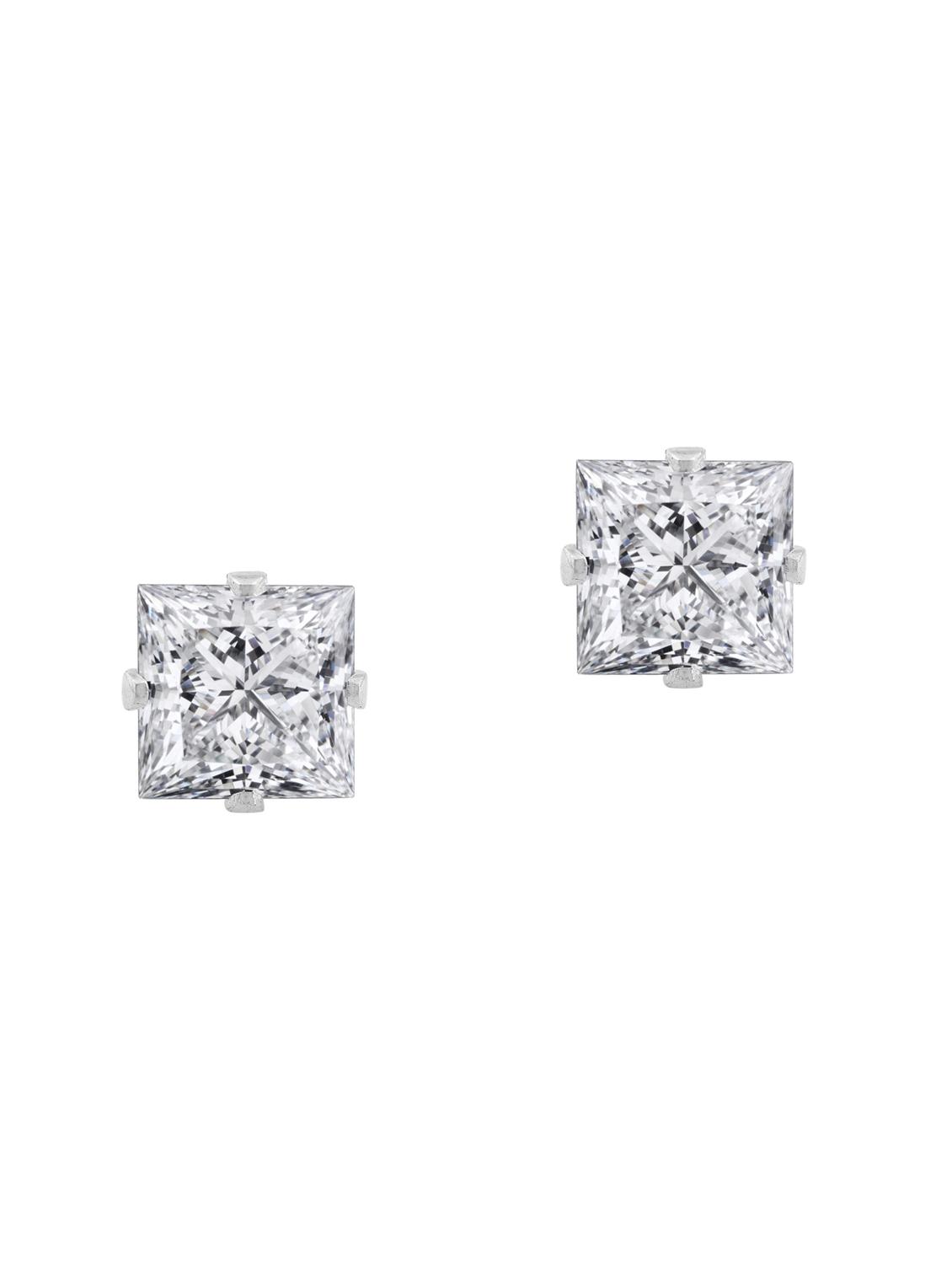 silver brass stud earring - 18534461 -  Zoom Image - 0