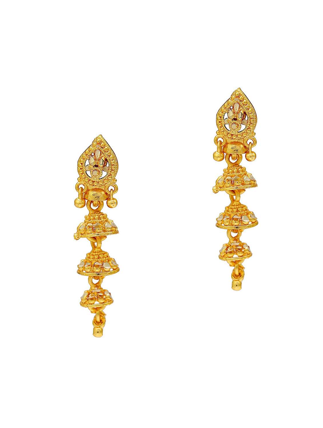 gold brass jhumka earring