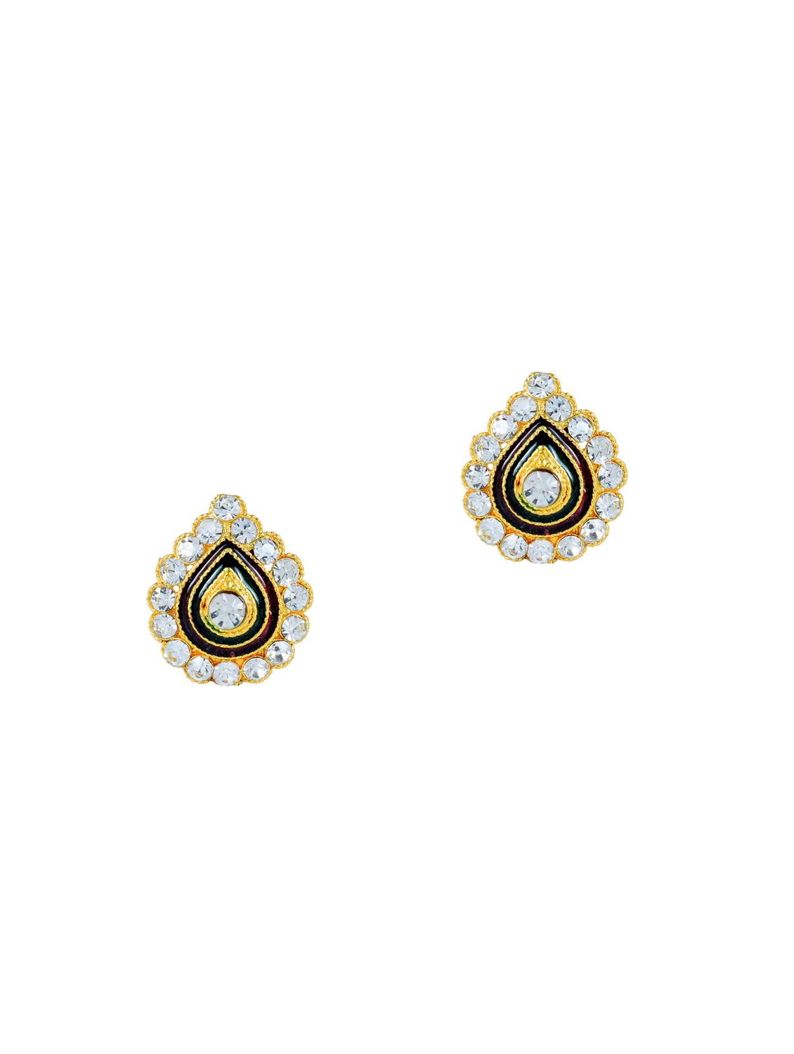 gold brass stud earring - 18534478 -  Zoom Image - 0