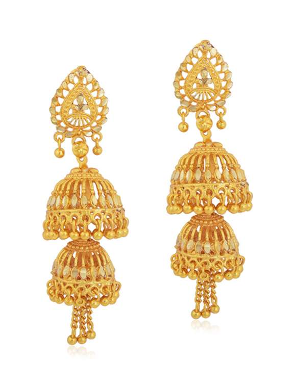 gold brass jhumka earring