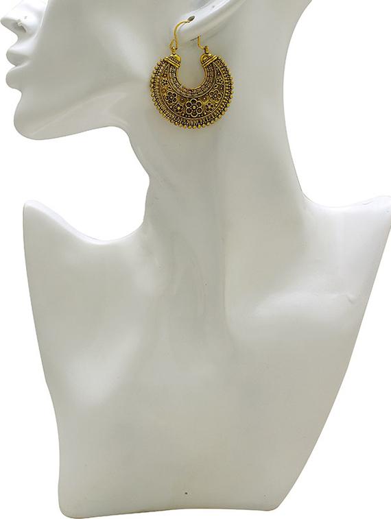 gold brass hoop earring - 18534528 - Standard Image - 2