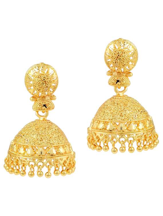 gold brass jhumka earring