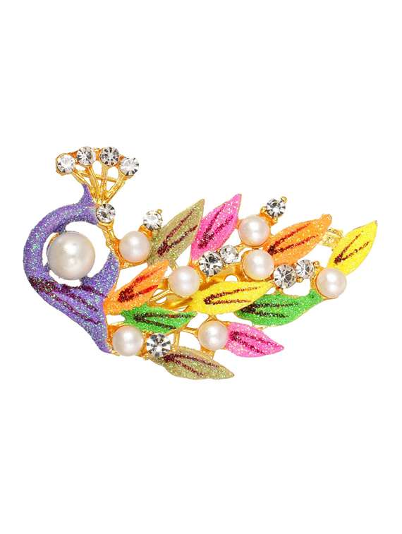 multi colored brass brooch