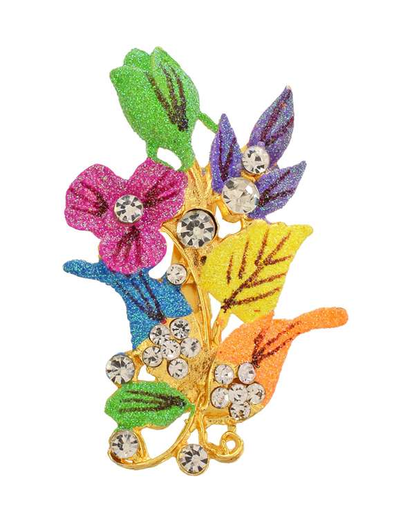 multi colored brass brooch