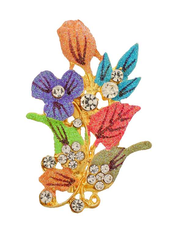 multi colored brass brooch