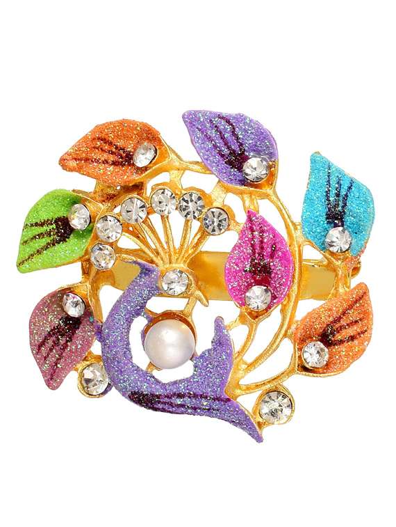 multi colored brass brooch