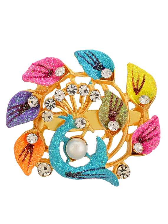 multi colored brass brooch