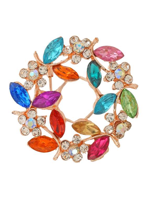multi colored brass brooch