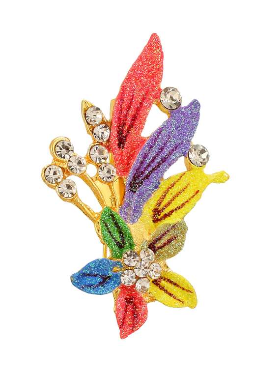 multi colored brass brooch