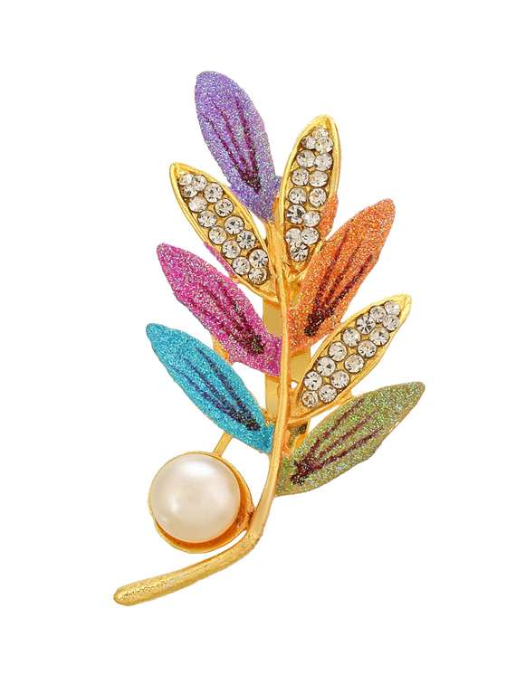 multi colored brass brooch