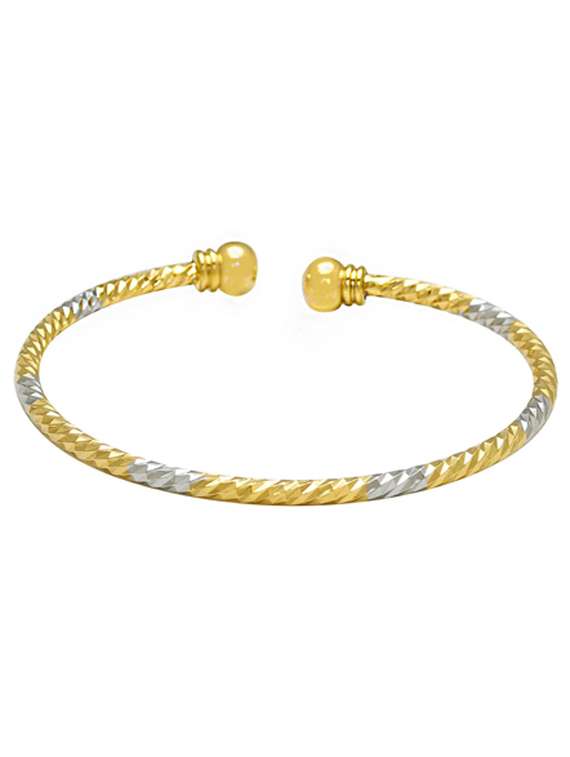 dual tone adjustable bangle bracelet