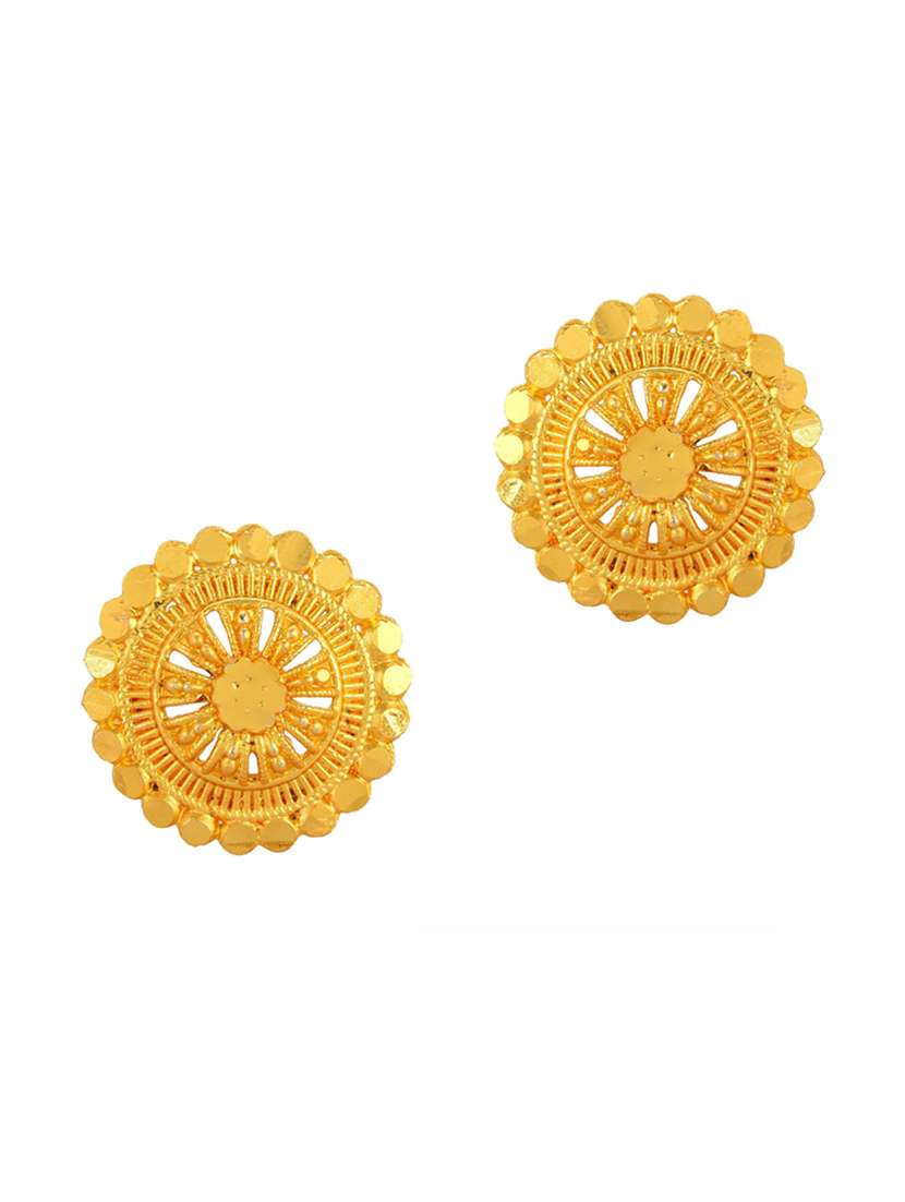 women gold plated stud earrings