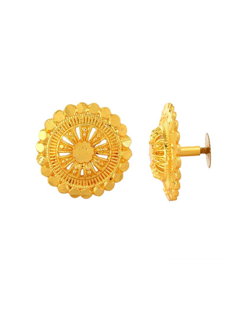 women gold plated stud earrings - 18535389 -  Standard Image - 2