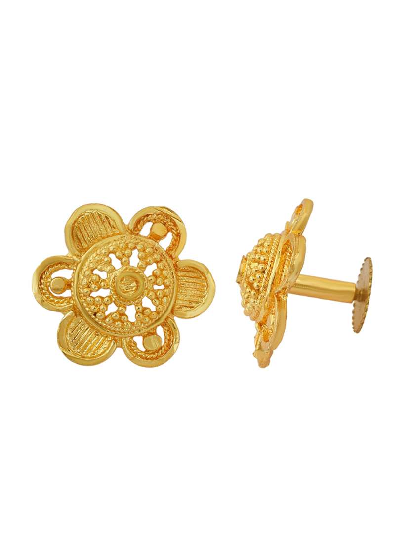 women gold plated stud earrings - 18535391 -  Standard Image - 2