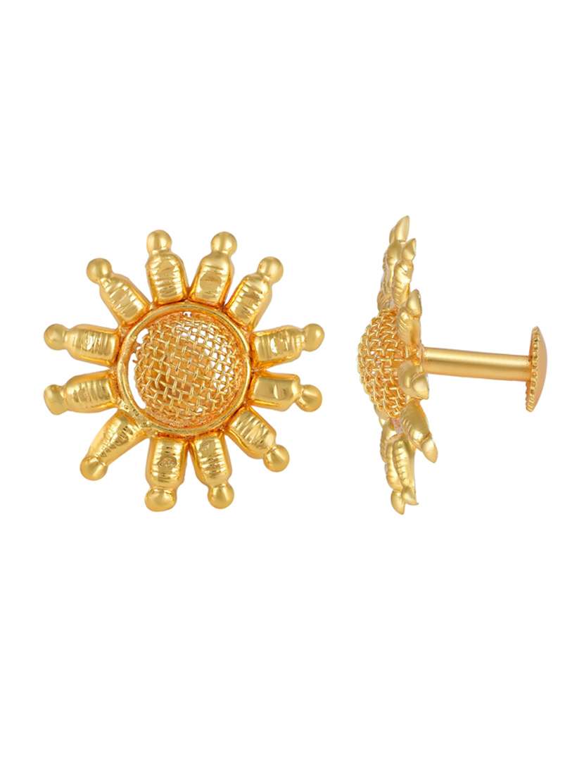 micron goldplated sun shaped fashion stud earrings - 18535452 - Standard Image - 2