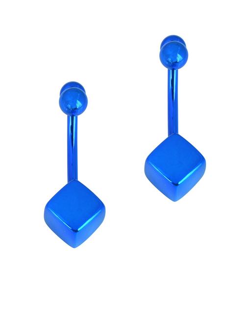 blue metal stud earring - 18535470 - Standard Image - 0