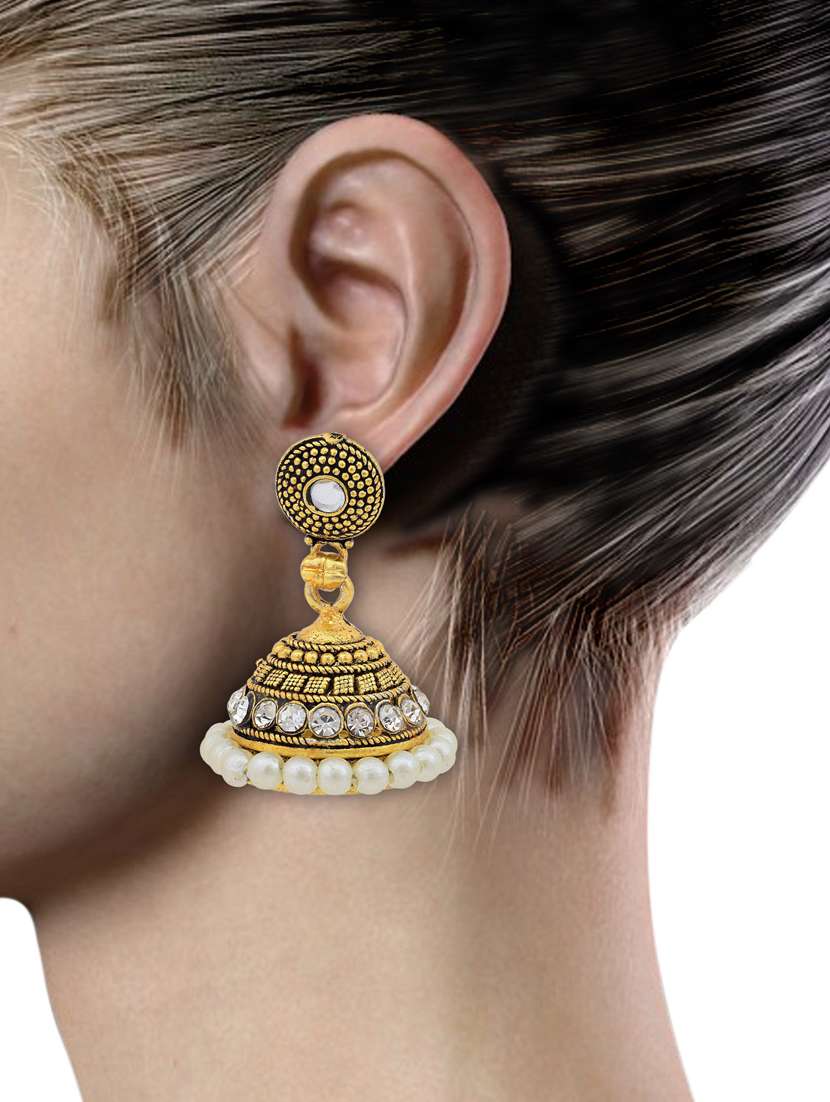 gold plated jhumka earring - 18535485 -  Standard Image - 2