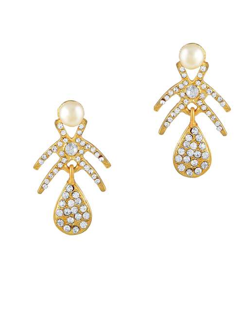 gold brass stud earring - 18535498 -  Standard Image - 0
