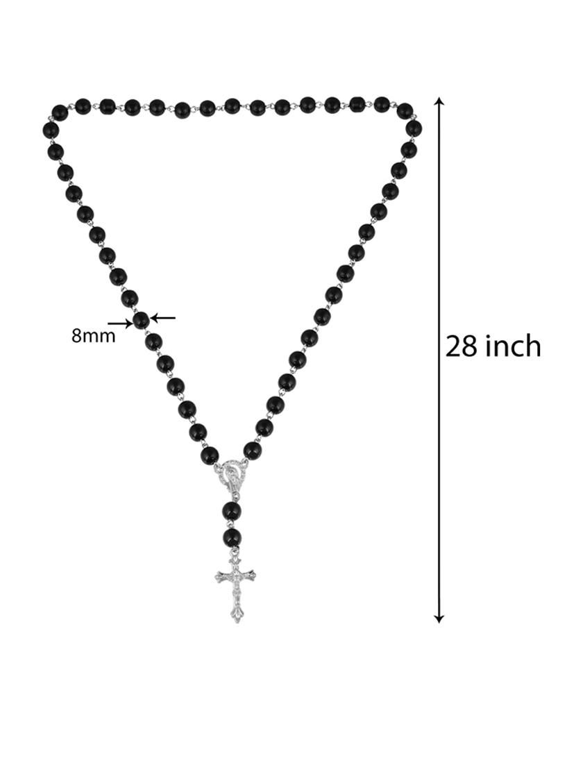 ceramic black ball bead rosary christian prayer bead mala - 18535903 - Standard Image - 2