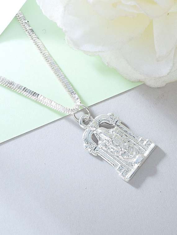 silver brass pleated pendant