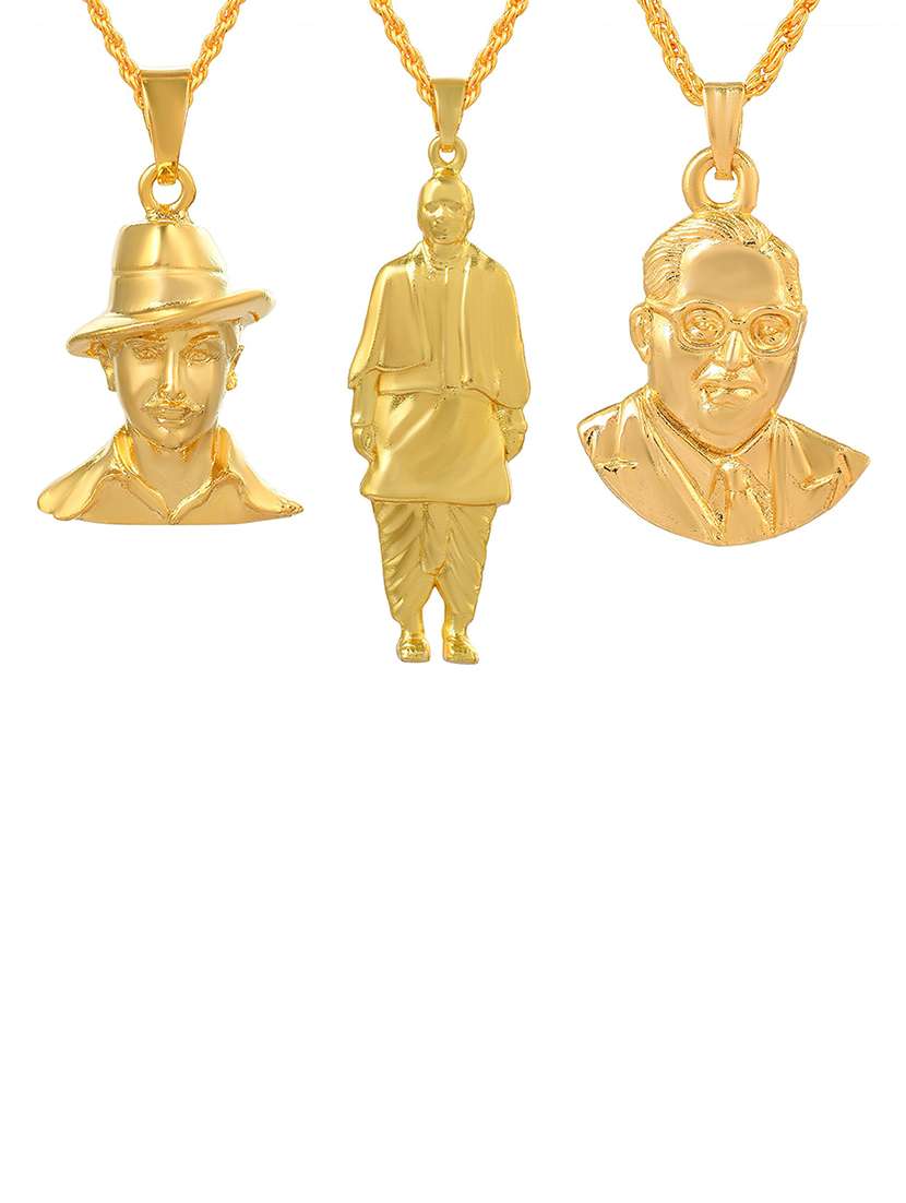 gold brass set of 3 pendant