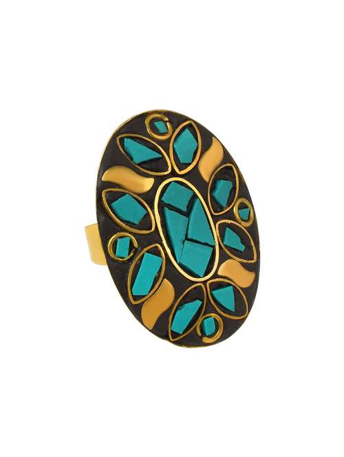 multi colored brass finger ring - 18536918 - Standard Image - 0