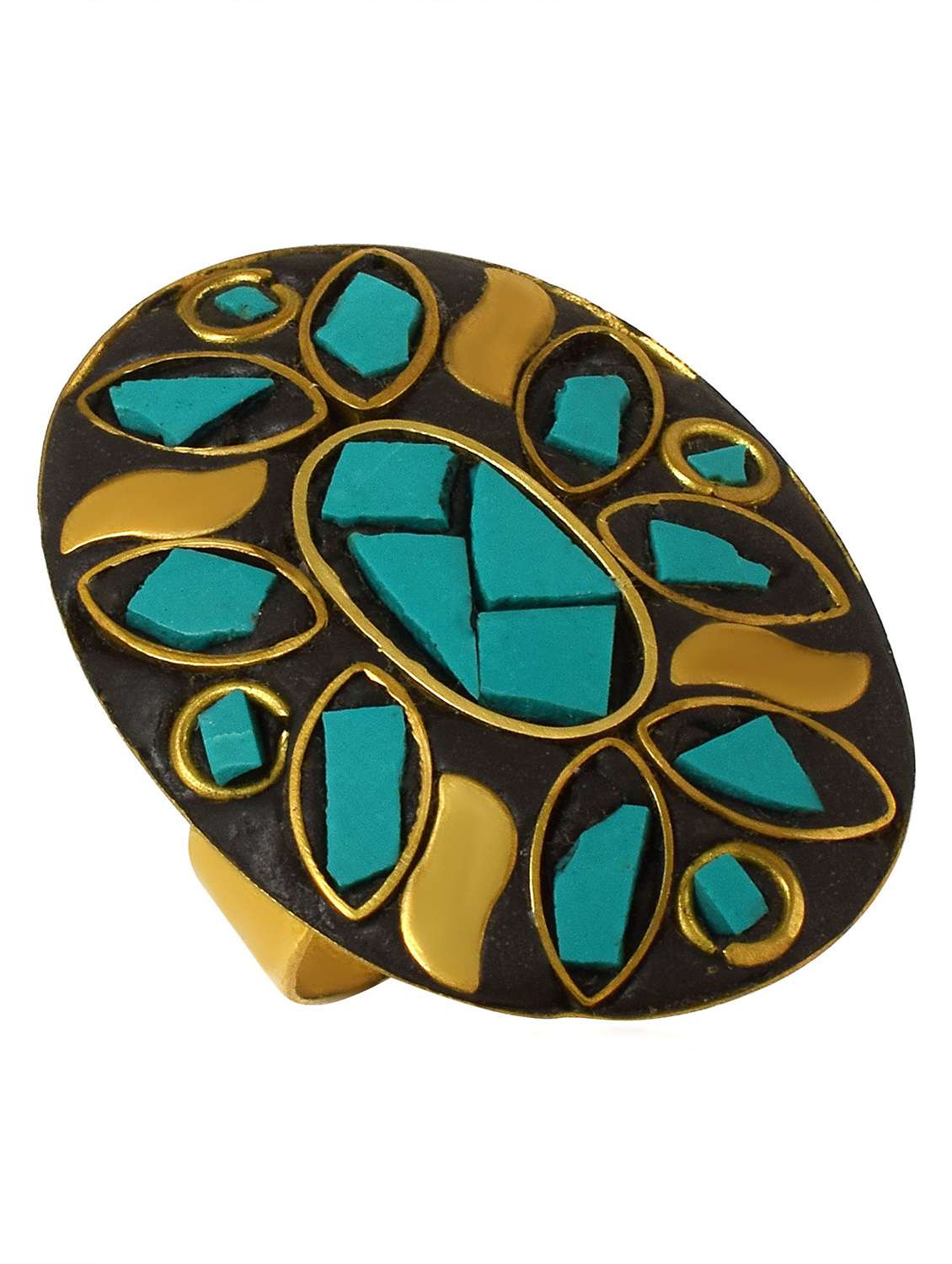 multi colored brass finger ring - 18536918 - Standard Image - 2