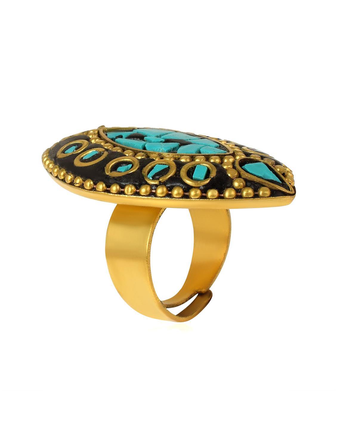 multi colored brass finger ring - 18536919 - Zoom Image - 0
