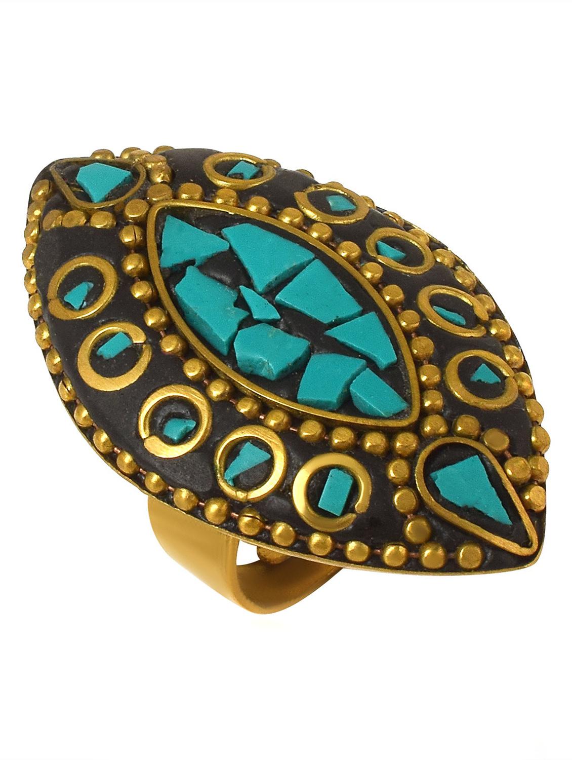 multi colored brass finger ring - 18536919 - Standard Image - 2
