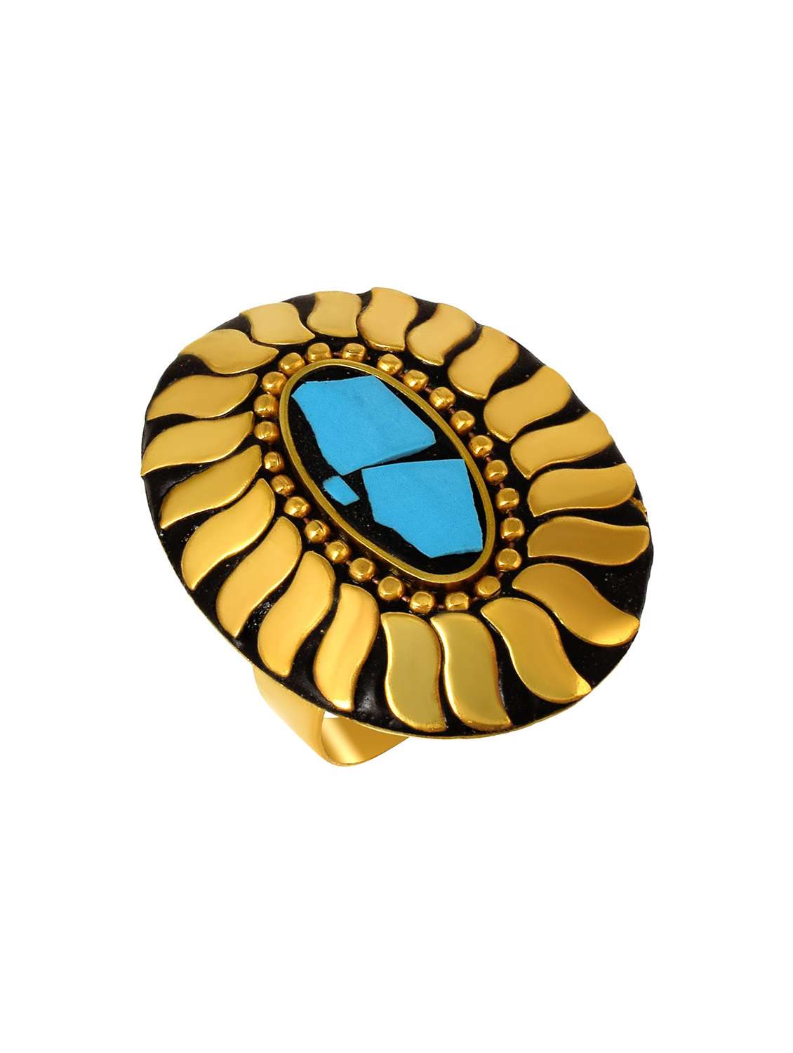 multi colored brass finger  ring