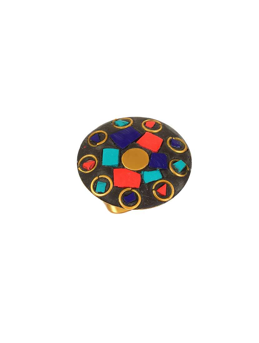 multi colored brass finger  ring - 18536927 -  Standard Image - 2