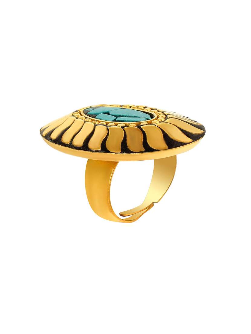 multi colored brass finger  ring