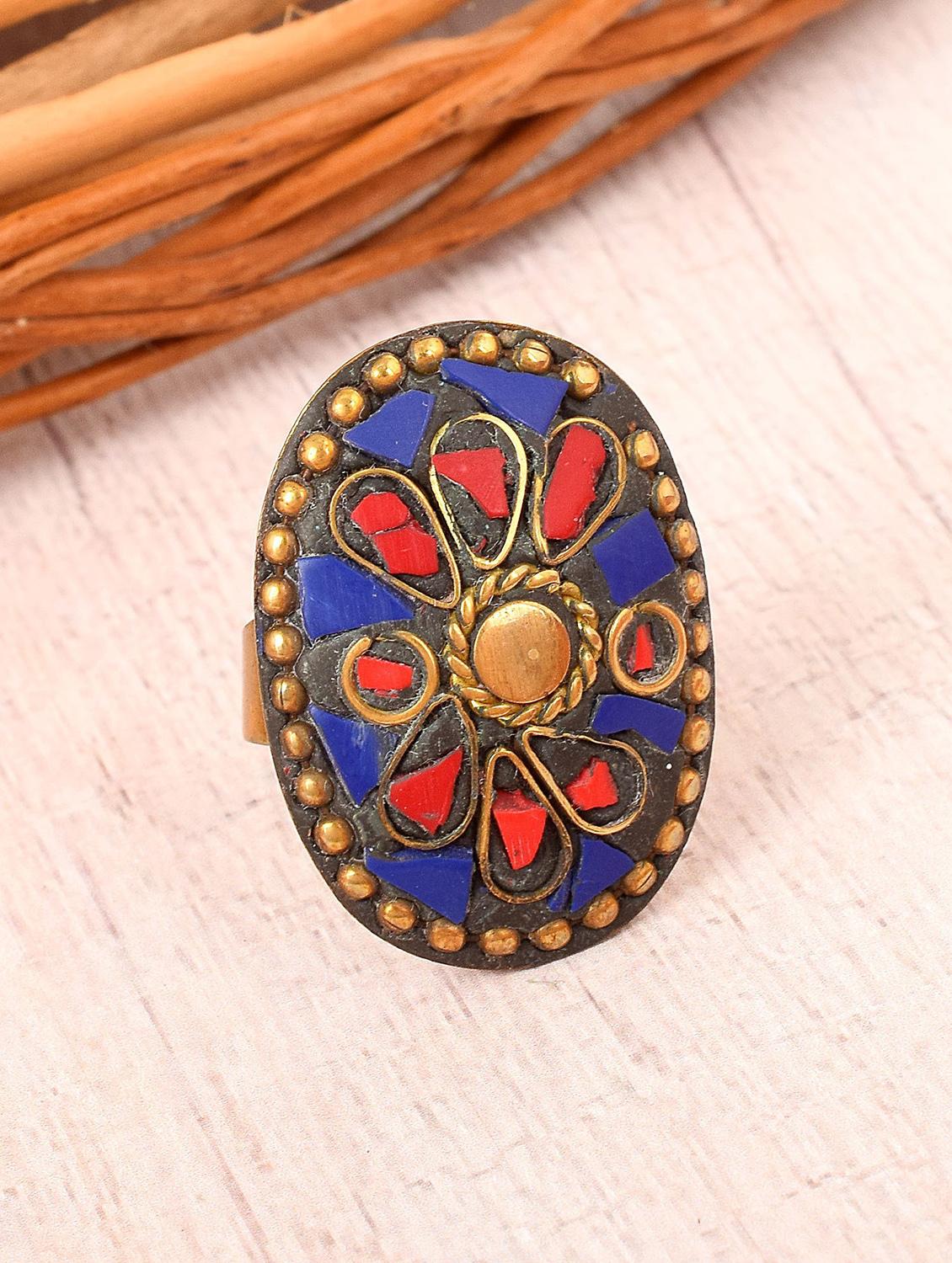 multi colored brass finger ring - 18536929 - Standard Image - 2