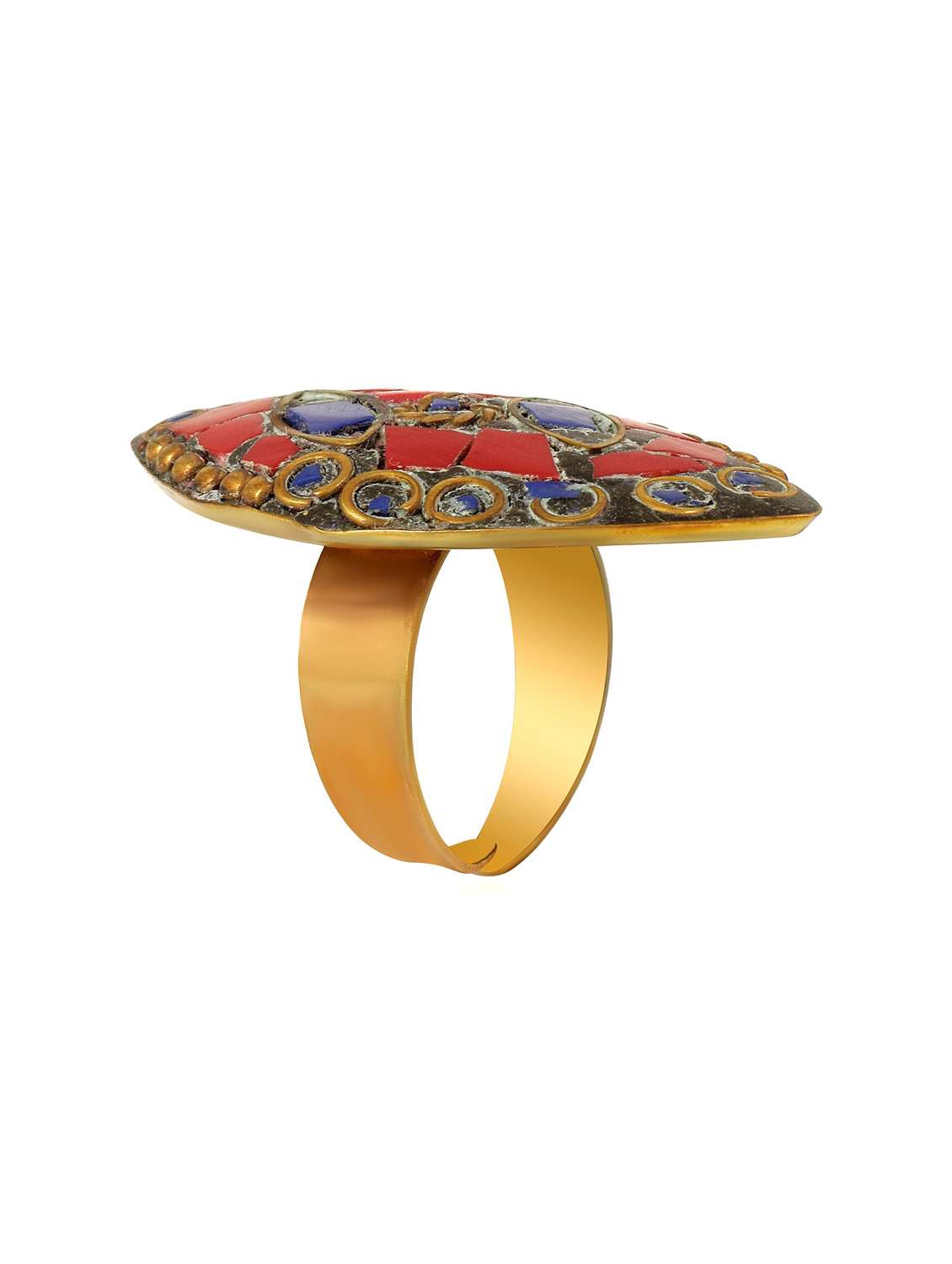 multi colored brass finger  ring